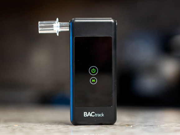 A device used to obtain someone's blood alcohol content for an OWI charge. The device has a small tube for someone to blow on and a monitor that gives a reading of their BAC.